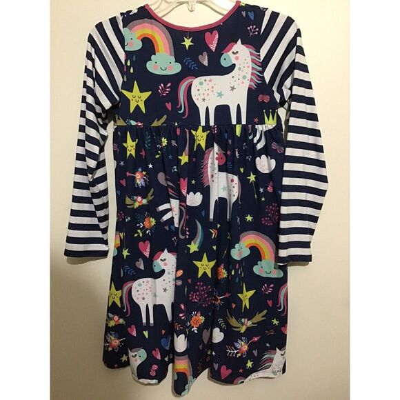 PENELOPE PLUM SIZE 12 GIRLS UNICORNS AND STARS DRESS MULTI COLORED PRINT - Picture 2 of 4